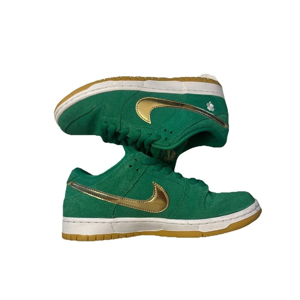 Nike SB Dunk Low Pro St. Patrick's Day 2022 Size 6 BQ6817-303 Suede - Picture 5 of 10